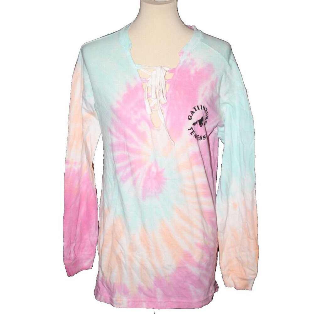 Gatlinburg Tennessee Women's XS X-Small Long Sleeve Tee T-Shirt Tie Dye NEW NWT